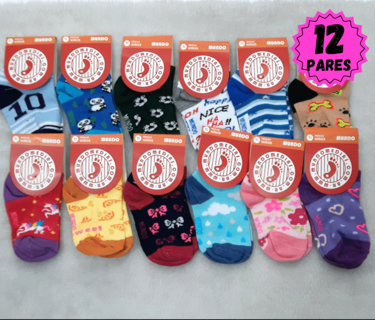 Soquete de niño estampado talle 1, x12.