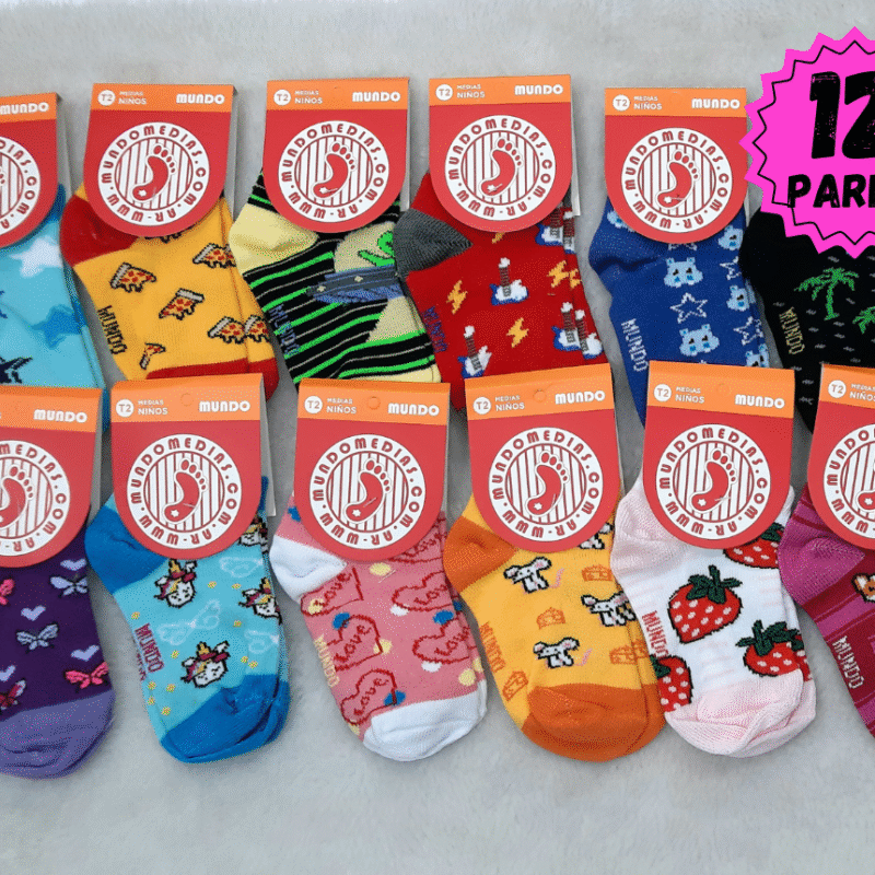 Soquete de niño estampado, Talle 3.
