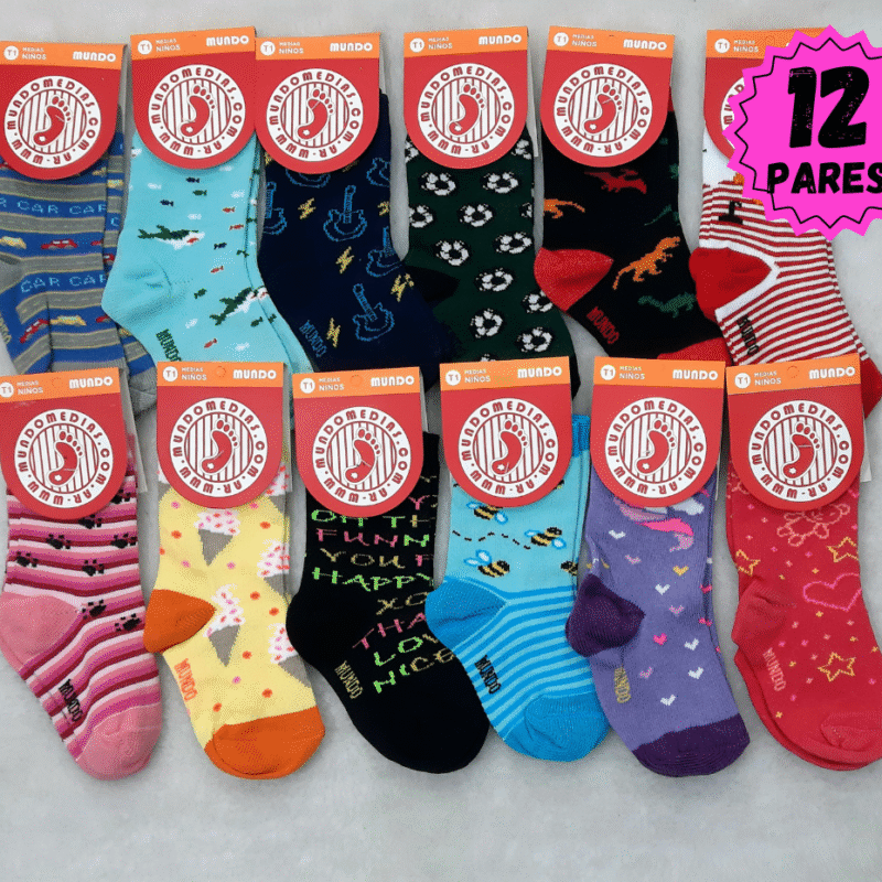 Medias largas estampadas niños, Talle 1.