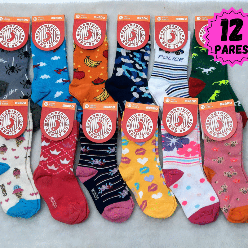 Medias largas estampadas niños, Talle 3.