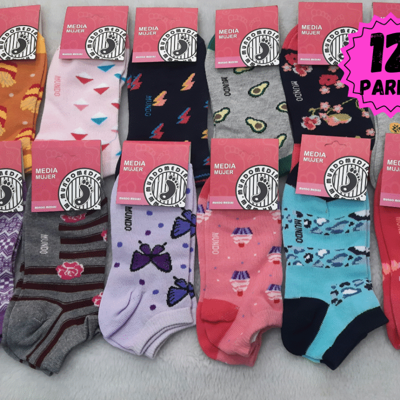 Soquete de dama estampadas.