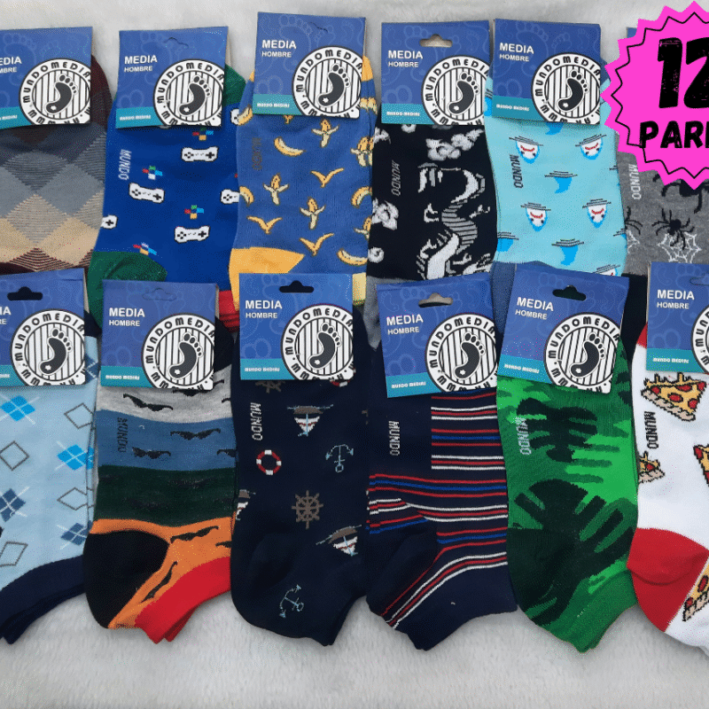 Soquete estampado hombre.