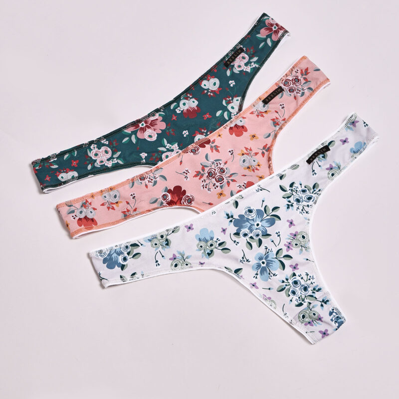 Colaless  microfibra estampada, pack x3. Linea Flowers.