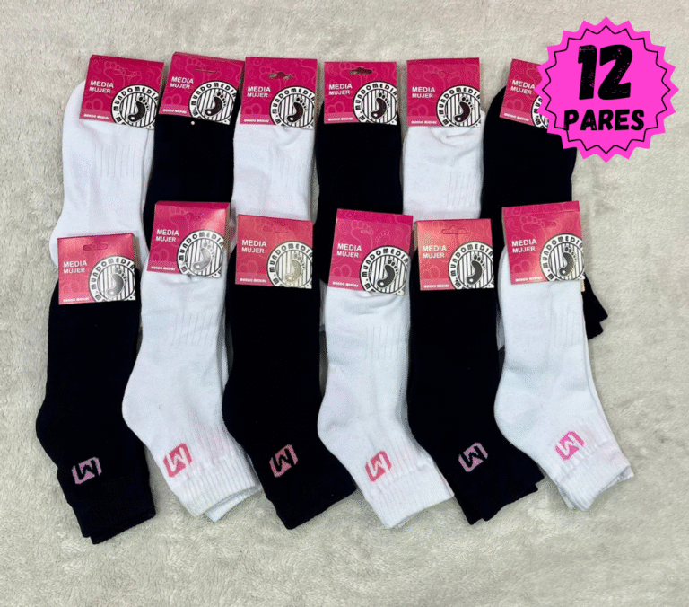 Deportiva de dama liso B/N con toalla.