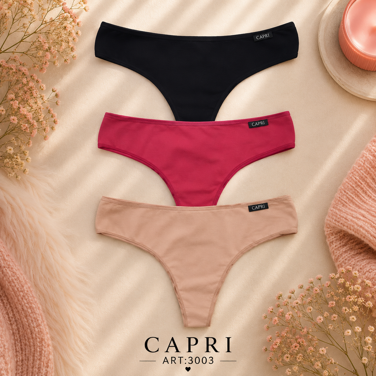 Culotteless de algodón Pack x3, Capri.