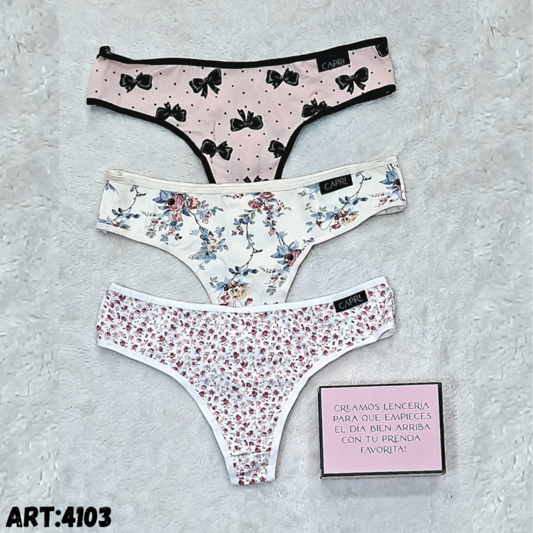 Culotteless algodón estampado, Talle Especial Packx3,Capri.