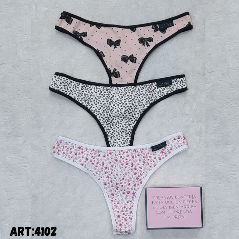 Colaless algodón estampado,  Pack x3,Capri.