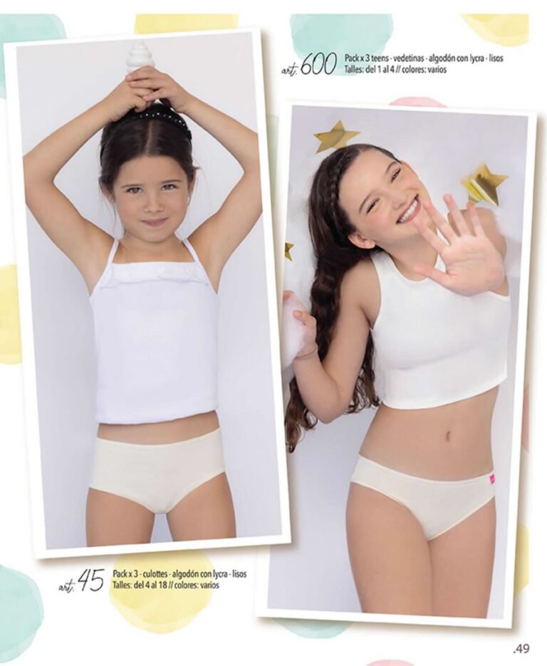Culotte de nena algodón liso, PACK X3 Linea Marey.
