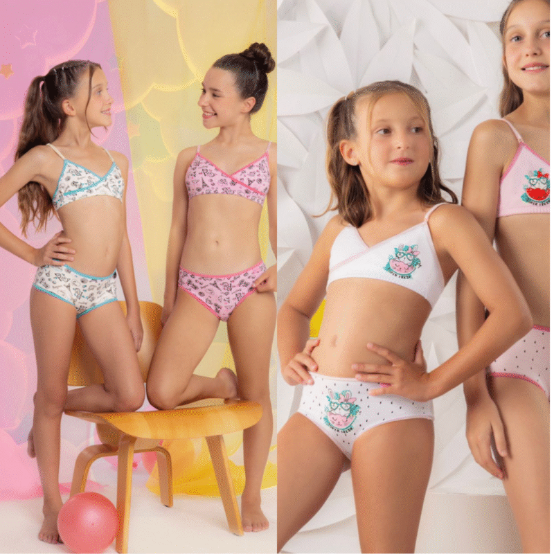 Conjunto de nena cruzado,algodón estampado,  Linea Marey.