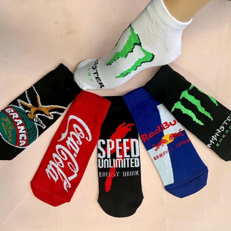 Soquetes animadas "bebidas" de adulto, x12.