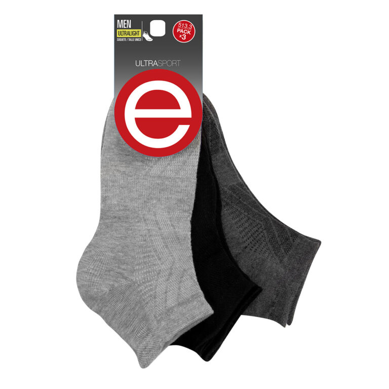 Pack x 3 Soquete Plain Extra Liviano con Mesh, Hombre.
