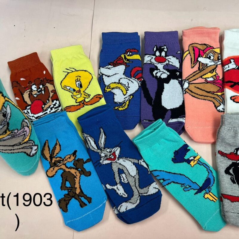 Soquetes animadas de algodón, looney tunes. Tamaño Adulto.