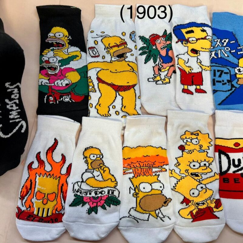 Soquetes animadas de algodón, los simpsons. Tamaño Adulto.