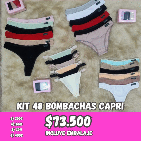 KIT 48 BOMBACHAS CAPRI.
