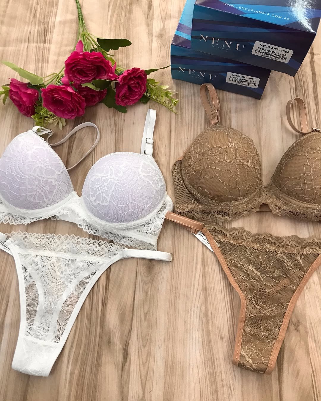 Conj. tasa soft de puntilla con tanga regulable.