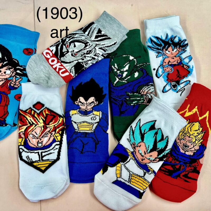Soquetes animadas "dragon ball" de adulto, x12.
