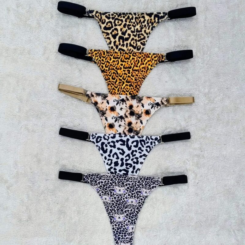 Tanga microfibra estampada con bretel ancho, x12.