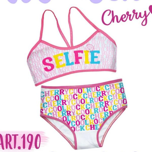 Conjunto de niña de algodón estampado, Linea Cherry.