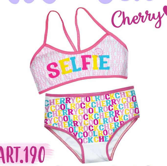Conjunto de niña de algodón estampado, Linea Cherry.