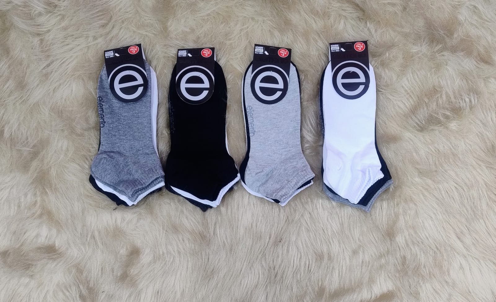 Pack x3 soquete surtido liso de hombre, x12.