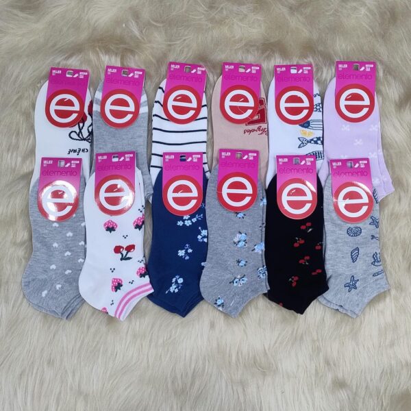 Soquete estampados de dama, x12.