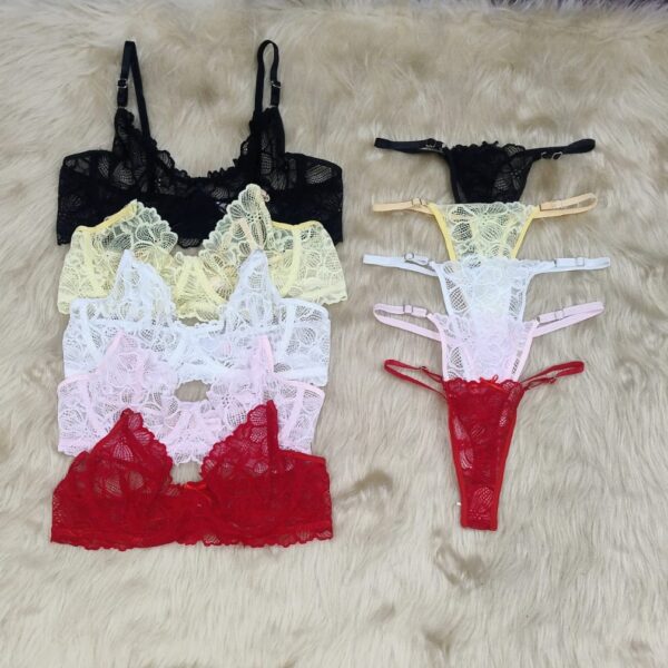 Conjunto de encaje con aro sin armar.