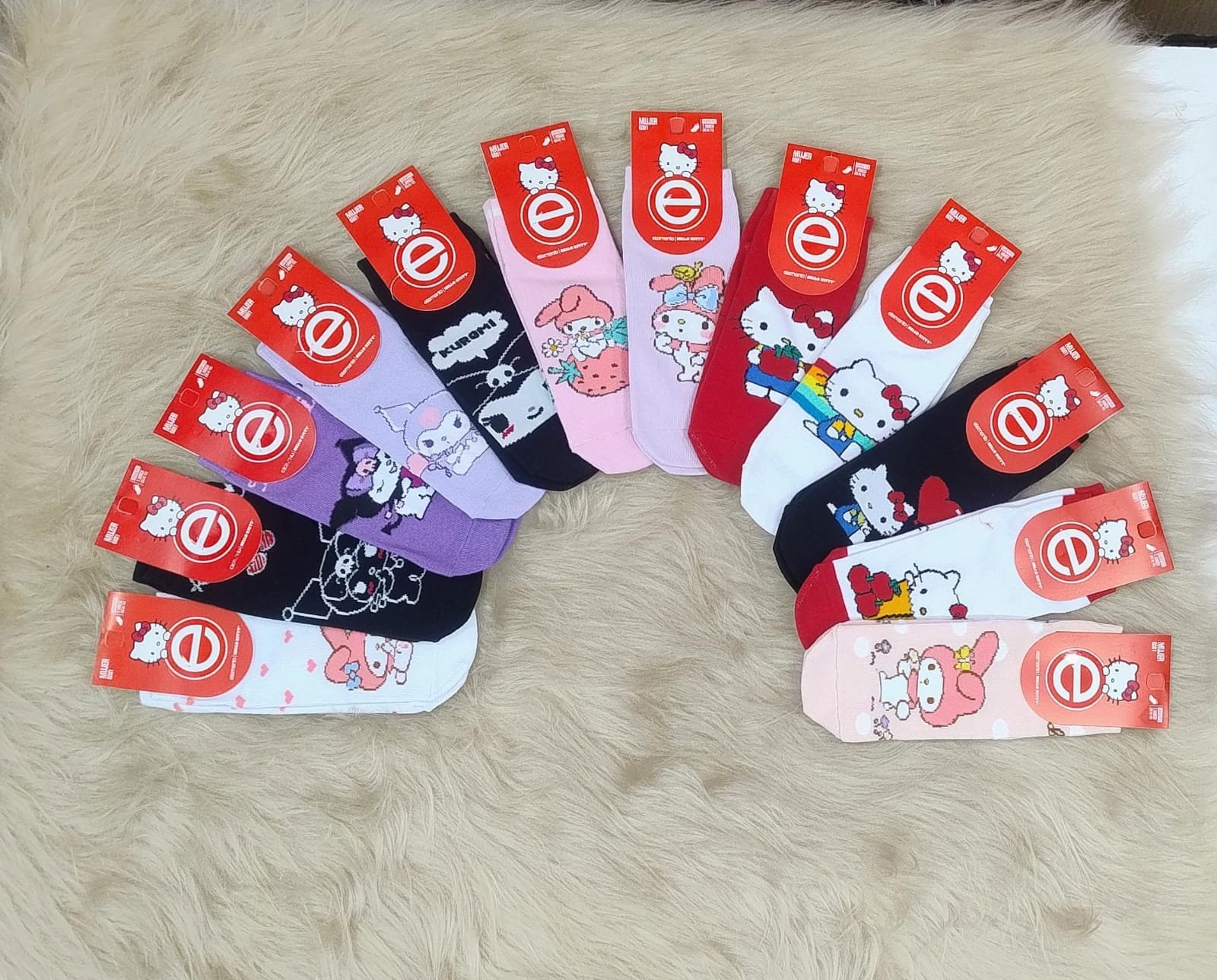 Soquetes estampados de dama, x12.