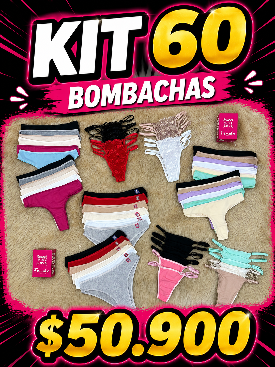 KIT 60 BOMBACHAS.