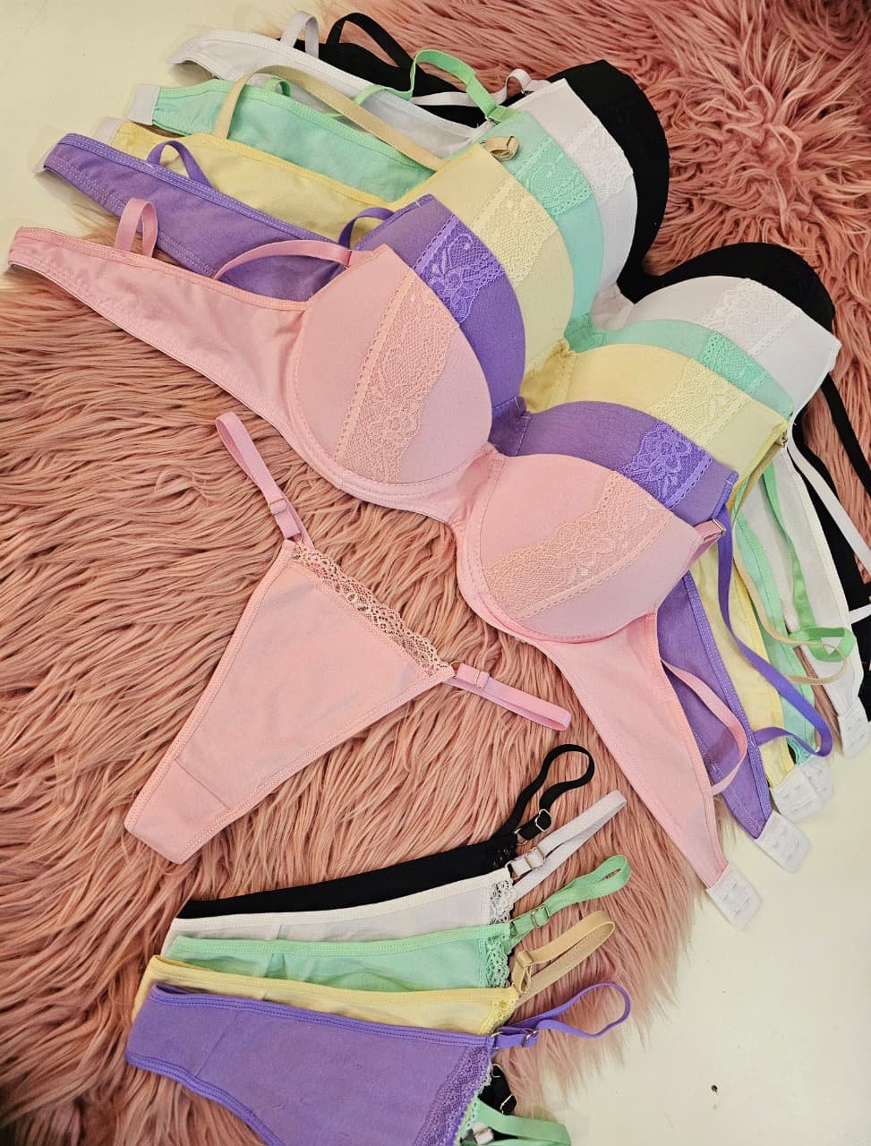 Conj. tasa soft de algodón pasteles con colaless reg.