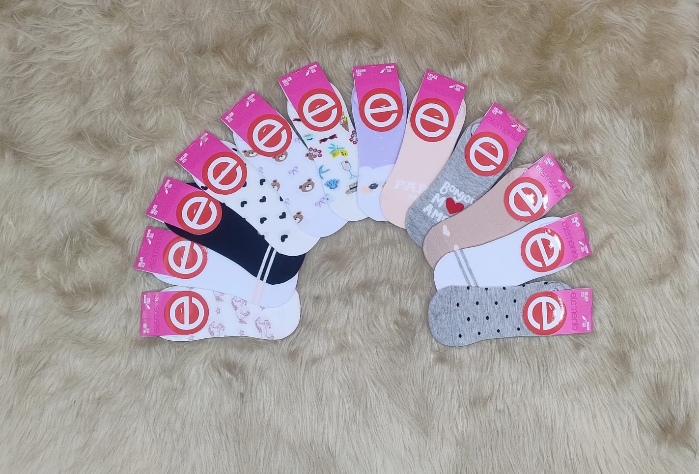 Medias invisibles de algodón de dama, x12.