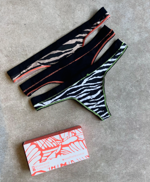 Colaless de algodón estampada con cintura, pack x3.