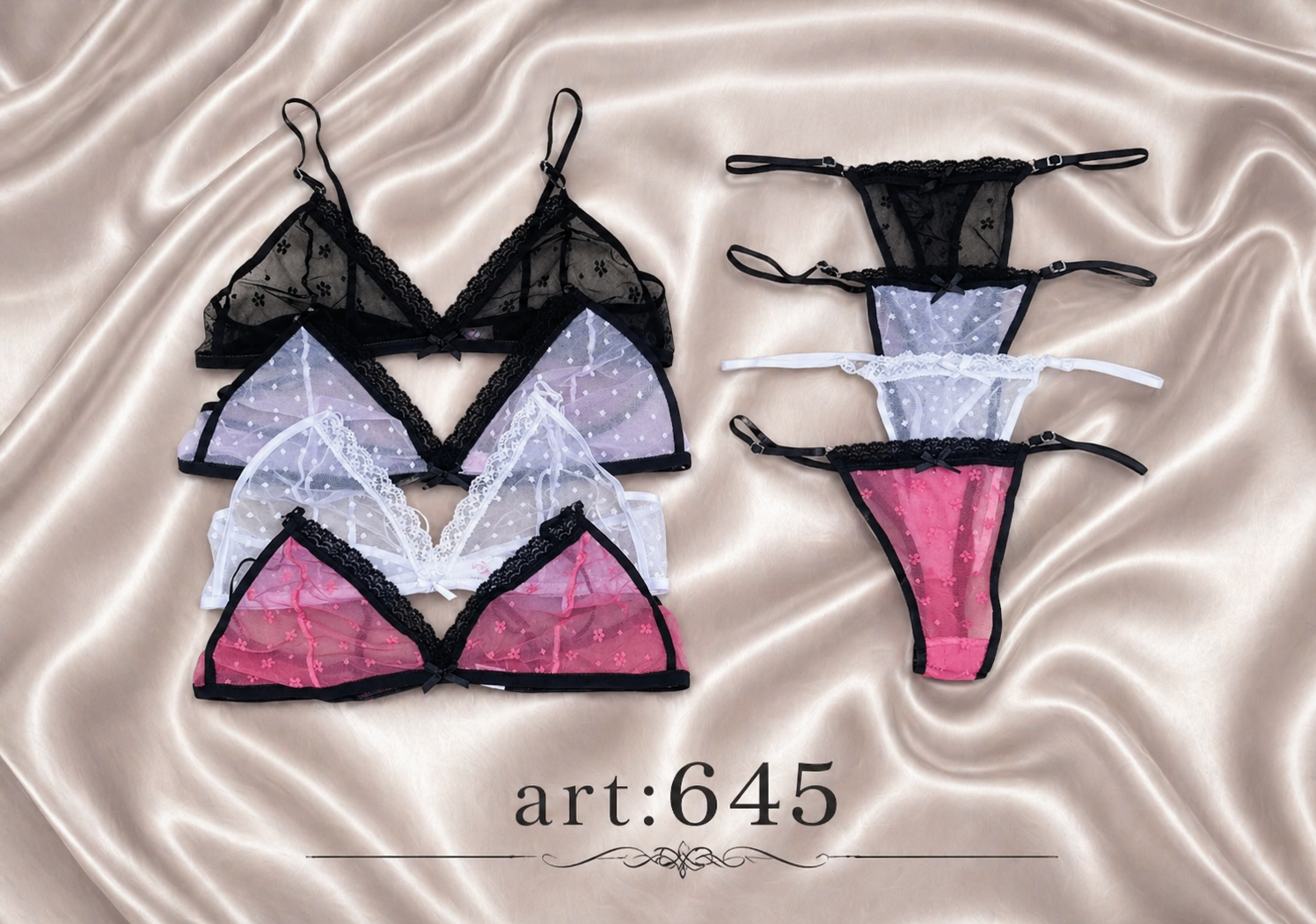 Brallet de tul y puntilla con regulable.