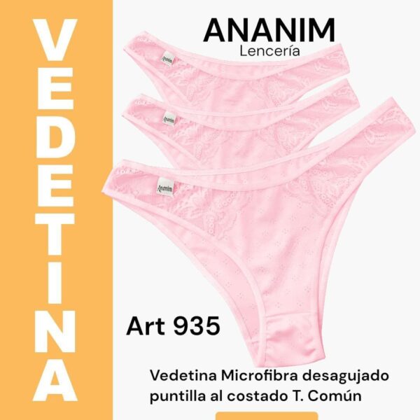 Vedetina de microfibra desagujada, ROSA.