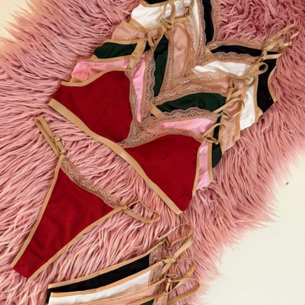 Conjunto brallet top de morley con colaless.