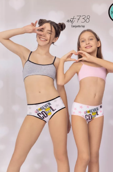 Conjunto nena de algodón top estampados.