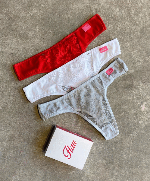 Colaless de algodón con puntilla, pack x3.