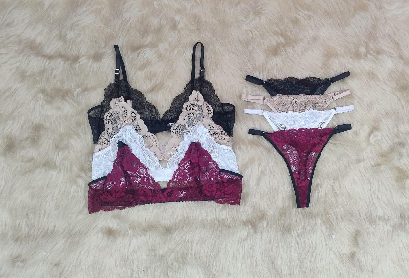 Conjunto brallet  y regulable de encaje, x12.