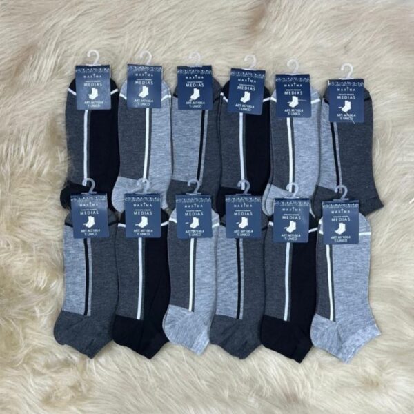 Medias de algodón de hombre estampadas, x12.