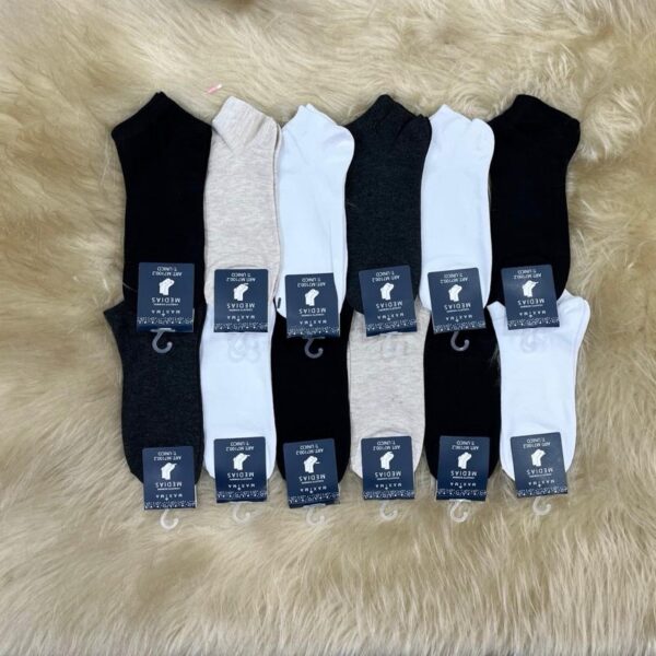 Medias de algodón de hombre estampadas, x12.