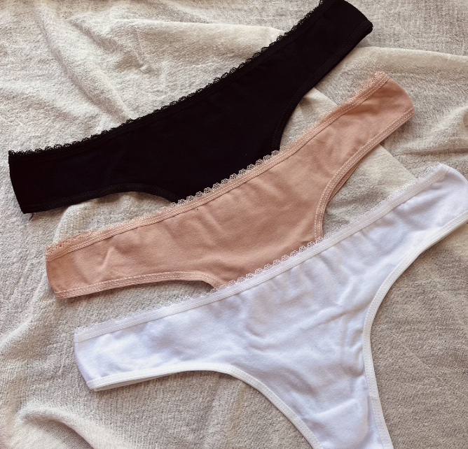 Colaless de algodón con picot, pack x3.