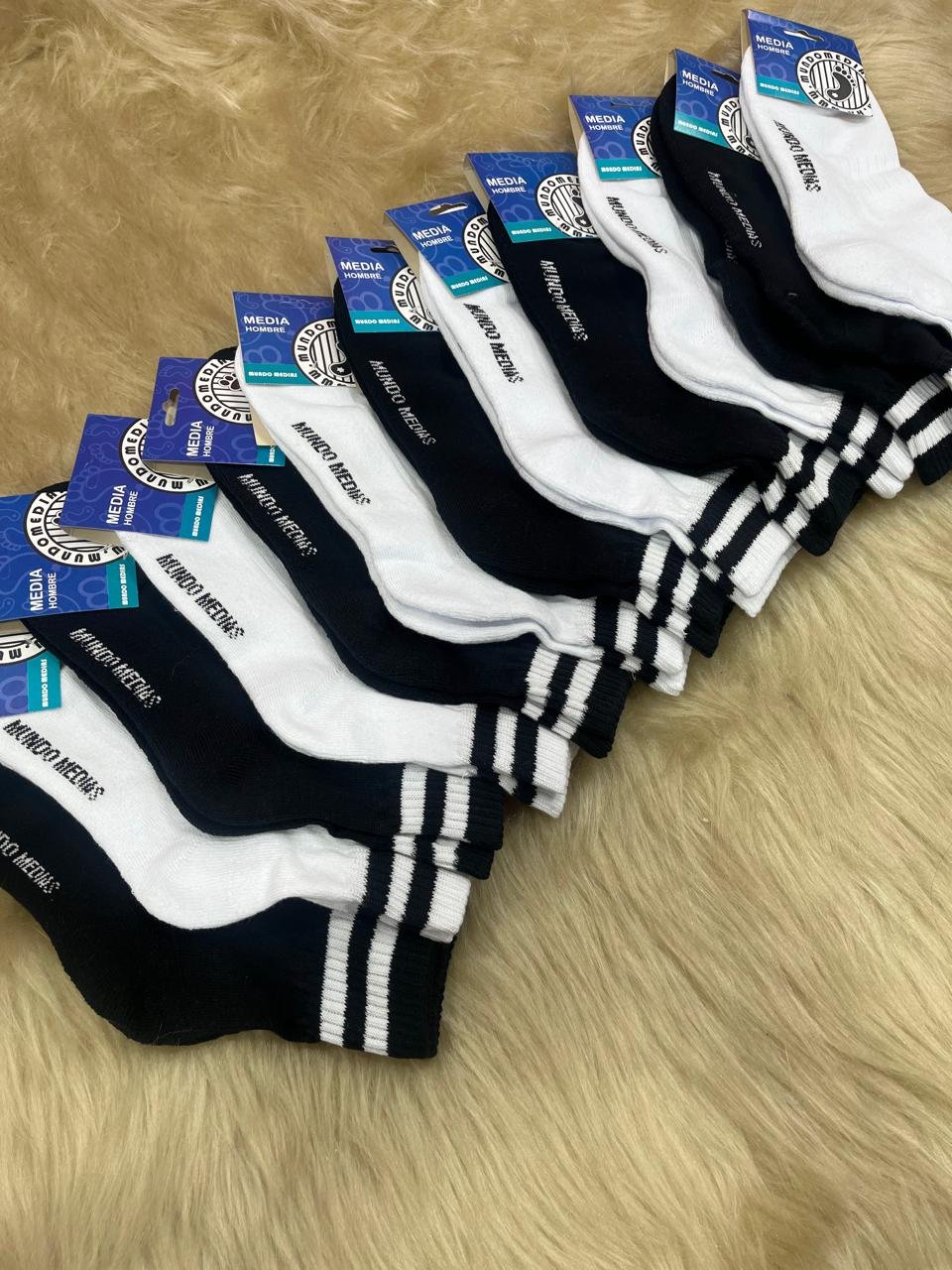 Medias tenis de algodón unisex, x12.