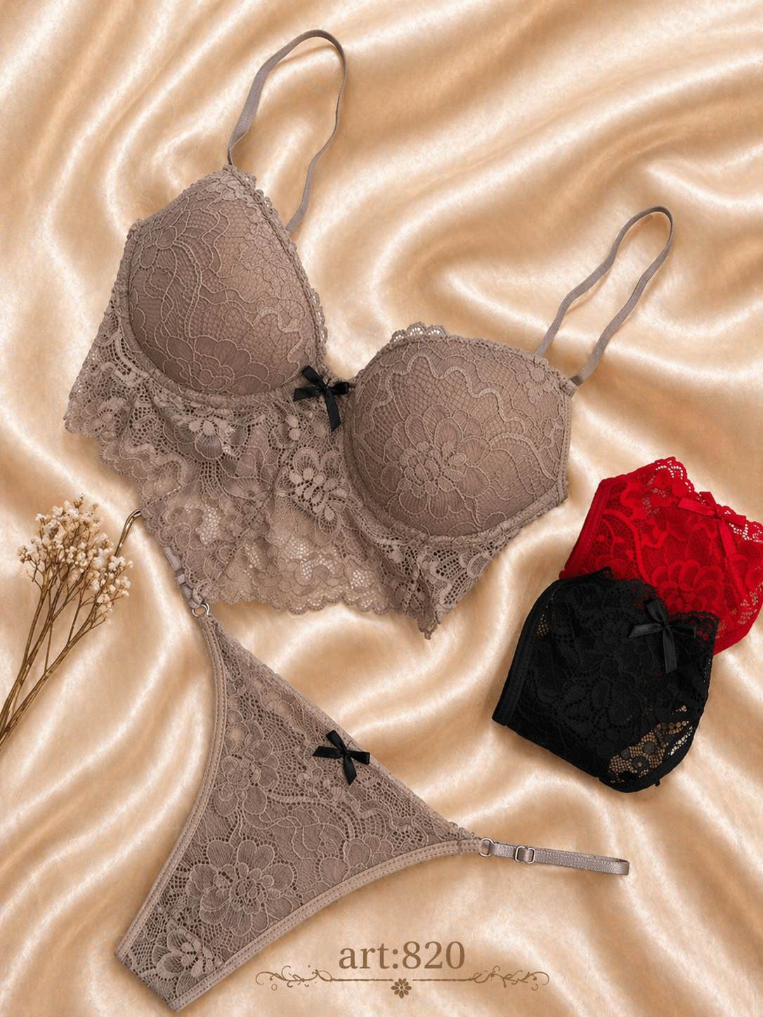 Conjunto tasa soft de encaje con bustier v  less regulable  , x12.