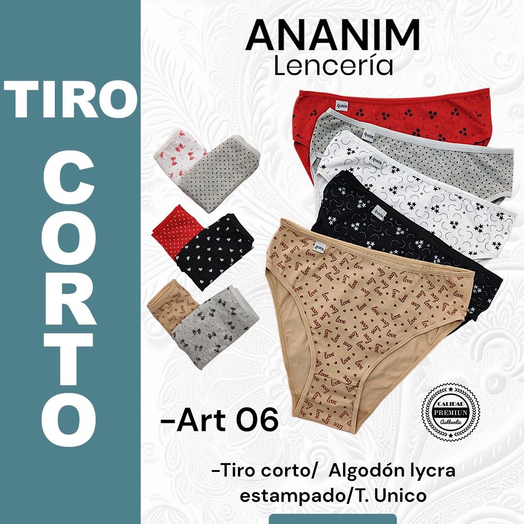 Tiro corto de Alg. Lyc. Estampada. Talle unico .
