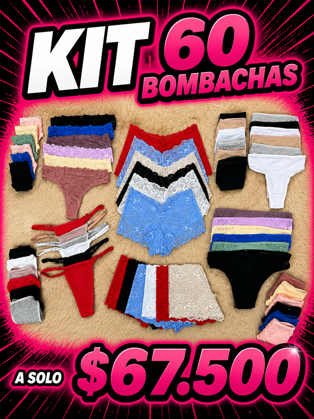 KIT 60 Bombachas.