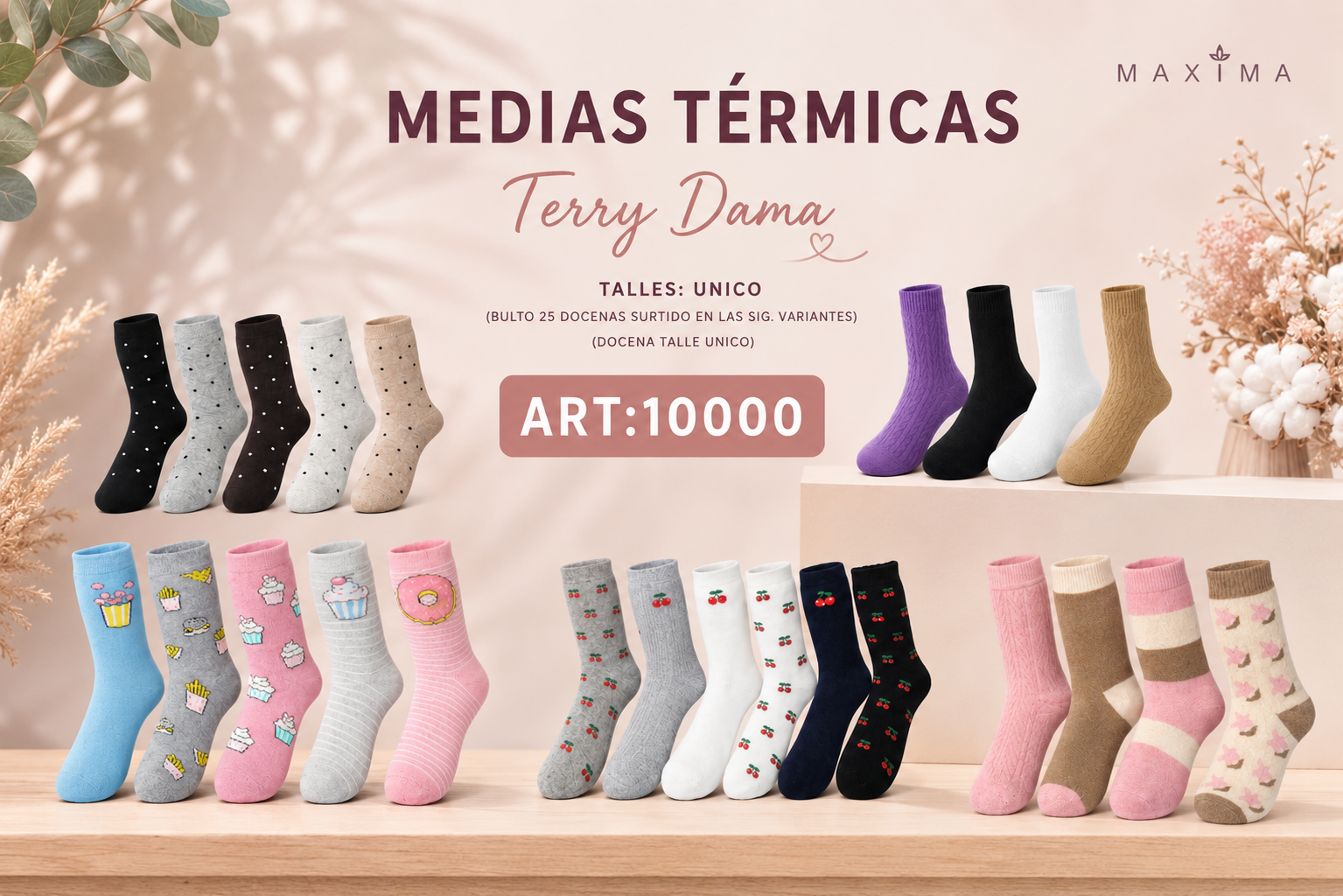 Medias termicas terry Dama