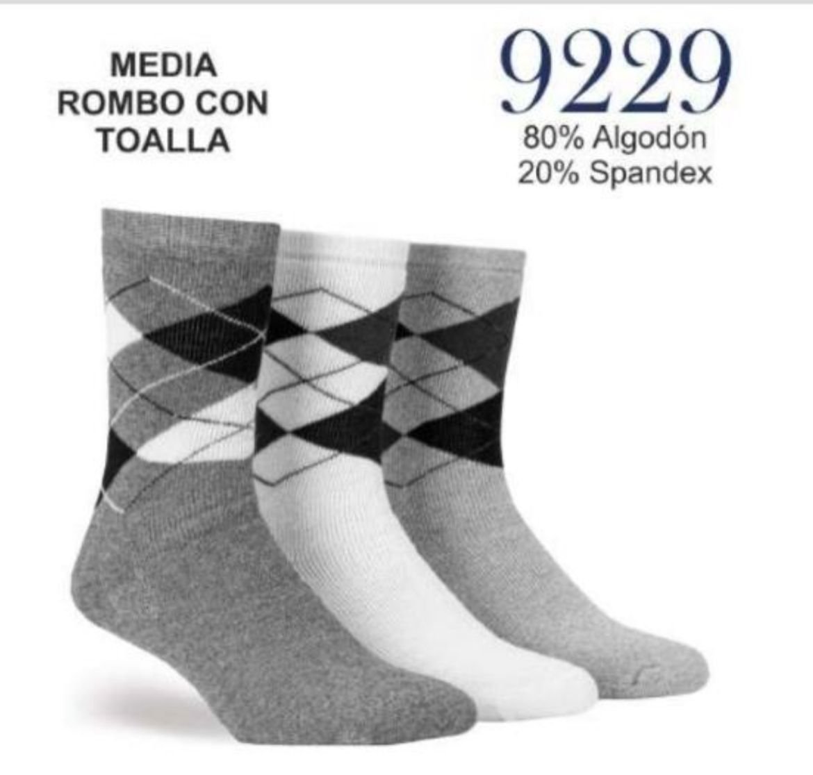Medias largas Rombo unisex, x12.