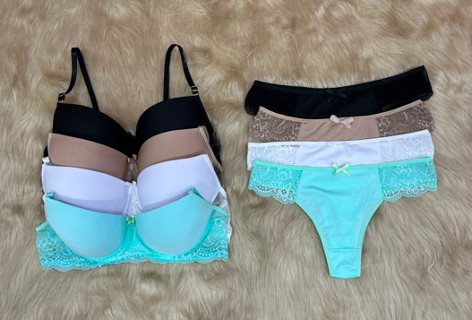 Conj. soft de Micro con colaless y puntilla  x12.